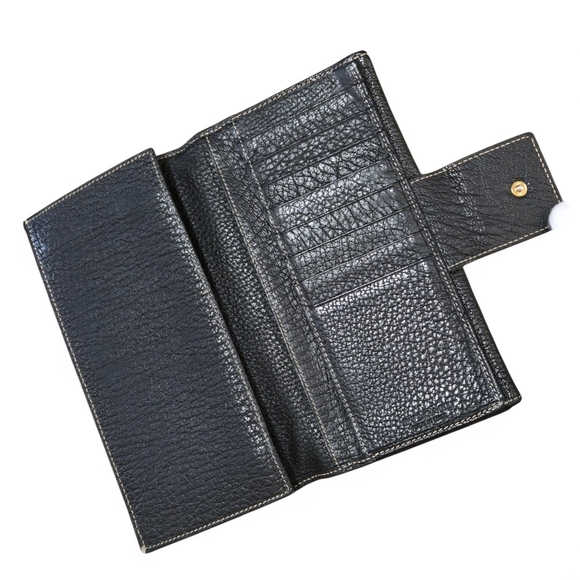 Bvlgari Long Black Textured Leather Wallet+COA-EUC - Picture 9 of 11